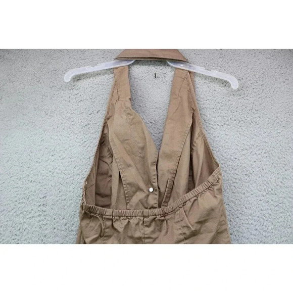 Guess Brown Cotton Dress-Modele Style-Halter-Mini-Size Large-Jrs. - Picture 7 of 11